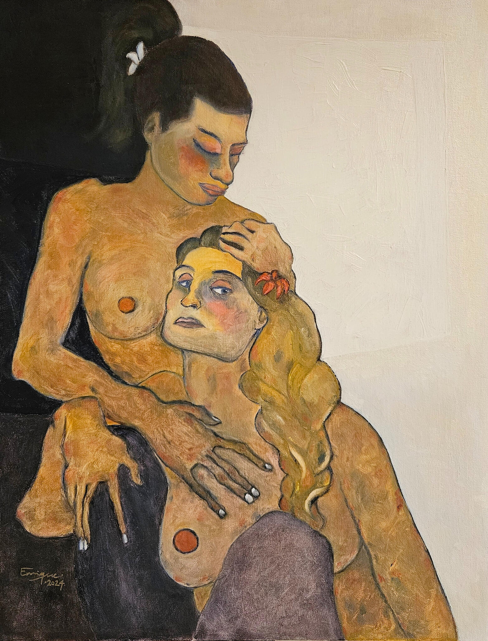 Communion. Oil painting on canvas board, 51 × 41 cm, 2024